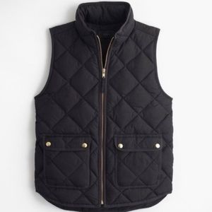 J Crew Quilted Black Vest